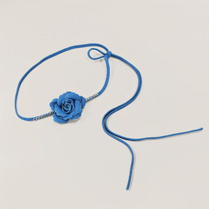 Ceinture de taille bohème vintage en jean bleu avec fleurs, chaîne de taille pour <span class=keywords><strong>plage</strong></span> et bikini, décoration Cinturon De Flores - Product Image 5