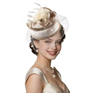 Sombrero <span class=keywords><strong>de</strong></span> Flores con Adorno <span class=keywords><strong>de</strong></span> Diamantes <span class=keywords><strong>de</strong></span> Imitación para Mujer, Estilo Vintage, para Carreras, Fiestas <span class=keywords><strong>de</strong></span> Té, Cócteles y Ocasiones Formales - Product Image 5