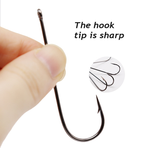 Ami da Pesca Aberdeen in Acciaio ad Alto Tenore di Carbonio, Gambo Lungo, Neri, con Ardiglione Offset e Anello, Triplo Amo per Pesca in Fiume e Lago - Product Image 3