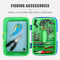 Kit de Pesca de 144 Piezas/Juego, Juego de Señuelos, Señuelos Blandos, Señuelos Duros, Anzuelos, Plomos, Emerillones, Alicates, Caja de Pesca, para Lubina, Trucha, Lucio