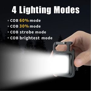 WOSEN Portable Pocket Cob <b>Work</b> <b>Light</b> Magnetic Inspection <b>Light</b> Opener Torch Keychain Lamp <b>Rechargeable</b> <b>LED</b> Camping Flashlight - Product Image 3
