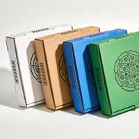 Boîte à pizza écologique personnalisée avec logo, jetable, 9 pouces, en carton ondulé, emballage alimentaire