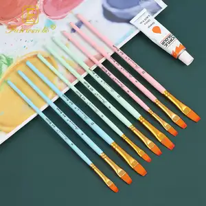 Vários tamanhos profissionais escova pen kits logotipo personalizado arte pintura escova para aquarela