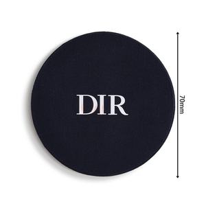 Nouveau style mini miroir de maquillage rond noir en tissu gravé au laser avec emballage cadeau - Product Image 6
