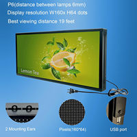 P5 39X14INCH Programable Interior A todo color LED Señal de publicidad WiFi y USB Tablero digital compatible para mensajes de texto de desplazamiento