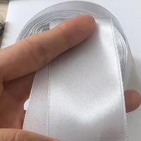 Ruban en satin polyester simple face imprimé feuille d'or, écologique, pour fleurs, cadeaux, anniversaires et fêtes