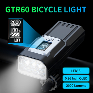 Potente Faro Delantero <span class=keywords><strong>para</strong></span> <span class=keywords><strong>Bicicleta</strong></span> con Pantalla OLED, 10000mAh Recargable Tipo-C, Linterna de 2000LM con Banco de Energía USB, <span class=keywords><strong>Lámpara</strong></span> <span class=keywords><strong>para</strong></span> <span class=keywords><strong>Bicicleta</strong></span> Eléctrica - Product Image 1
