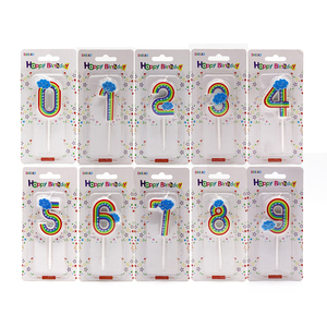 Velas de Cumpleaños con Forma de <span class=keywords><strong>Nube</strong></span> Arcoíris con Números del 0 al 9 para Niños, para Fiestas, Año Nuevo, Pascua, Ramadán, en Bares - Product Image 2