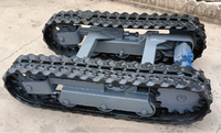 Châssis de robot sur chenilles pour charge lourde 500 kg, train de roulement à chenilles en caoutchouc avec télécommande pour l'automatisation industrielle et les véhicules autonomes (UGV)