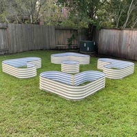 Kit de grand lit de jardin en métal Land Guard Boîtes à fleurs galvanisées émaillées Légumes d'extérieur Lit de jardin surélevé ovale de style campagnard