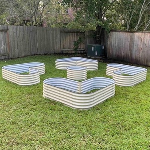 <span class=keywords><strong>Kit</strong></span> de grand lit de jardin en métal Land Guard Boîtes à fleurs galvanisées émaillées Légumes d'extérieur Lit de jardin surélevé ovale de style campagnard - Product Image 6