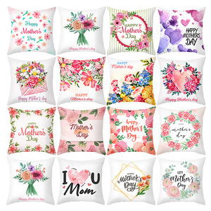 Funda de Almohada para el Día de la Madre, Funda de Almohada de Felpa con Diseño de Corazón Rosa y Flores, Funda de Cojín para Oficina, Venta al por Mayor - Product Image 1