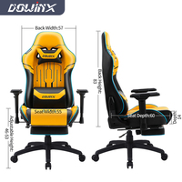 Chaise de jeu haut de gamme Dowinx grande taille et grande hauteur, en cuir respirant, avec repose-pieds
