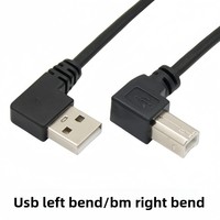 Cable de Impresora USB-A 2.0 Macho a USB-B Macho en Ángulo de 90 Grados (Izquierda/Derecha/Arriba/Abajo)