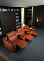 Meubles de salon canapé inclinable électrique en cuir couleur Orange salle multimédia canapés de théâtre home cinéma fauteuil inclinable électrique