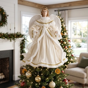 22in Gold Velvet Angel Figurine Navidad Hot Selling Product Home Christmas Luxury Decorations Tree Ornament - Product Image 2