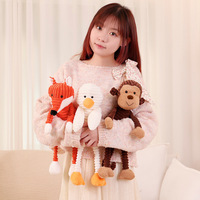 Animaux en peluche super doux, bébé éléphant, lion, renard, lapin, ours, panda, canard, singe, jouet cube rayé pour enfants