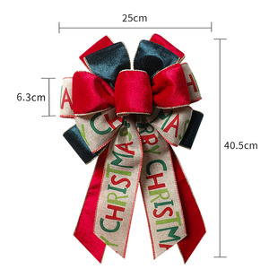 크리스마스 트리 문 창문 플라스틱 공 리본 장식 폴리에스터 클래식 걸이 장식 - Product Image 2