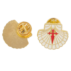 Pin <span class=keywords><strong>de</strong></span> solapa metálico esmaltado con diseño <span class=keywords><strong>de</strong></span> Concha <span class=keywords><strong>de</strong></span> Vieira y Cruz <span class=keywords><strong>de</strong></span> San James, distintivo y marcador <span class=keywords><strong>de</strong></span> ruta del Camino <span class=keywords><strong>de</strong></span> <span class=keywords><strong>Santiago</strong></span>, para peregrinos, al por mayor - Product Image 4