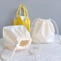 Pochette en toile de coton de haute qualité avec cordon de serrage, couleur naturelle, sac anti-poussière en coton avec double cordon