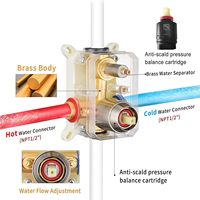 Ensemble de robinetterie de douche murale en laiton nickel brossé, pommeau de douche pluie haute pression, douchette 3 modes, kit vanne 2 voies