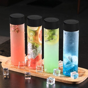 Bouteille d'eau en plastique <span class=keywords><strong>PET</strong></span> réutilisable de 400ml/500ml avec couvercles noirs pour l'artisanat sensoriel ou l'emballage à usage industriel - Product Image 3