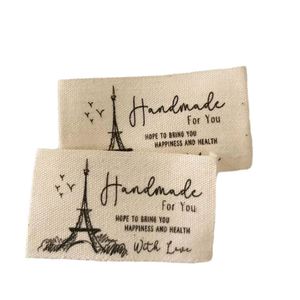 Étiquettes tissées en coton personnalisées en gros, faible MOQ 100 pièces, étiquettes pour vêtements - Product Image 2