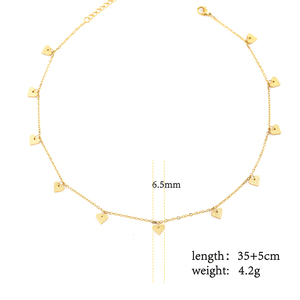 Acier inoxydable Malihini Mini Love Drop Collier Étincelant Multi-Coeur <span class=keywords><strong>Kalea</strong></span> Choker Link Chain Plaqué Or Mignon Cadeau De Mode - Product Image 5