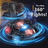 Voiture RC stunt 4WD double face haute vitesse, 4 canaux, LED, portée 25 m, mode Follow-Me