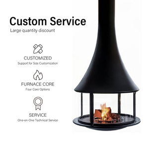 PANSEE Современный отдельностоящий дровяной камин-печь 900 мм для помещений, декоративная подвесная печь для столовой и гостиной, гарантия 5 лет - Product Image 3
