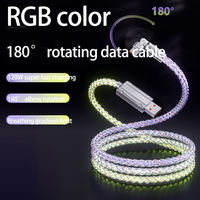 100W RGB Star Light Tipo C Cable DE DATOS Flujo óptico Rotación de 180 grados 5A Carga rápida para IOS con luz LED de respiración