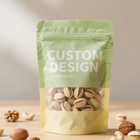 Sachet Doypack MOPP pour pistaches avec fenêtre transparente et impression numérique personnalisée, pour l'emballage des noix, le rangement en cuisine et la vente au détail