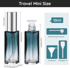 Flacon pulvérisateur de parfum en verre transparent givré carré, petit, vide, de haute qualité, avec impression sérigraphique, 10 ml - Product Image 4