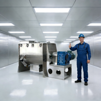 Mélangeur horizontal à vis à ruban en acier inoxydable DZJX, capacité 500 kg, avec moteur, pour poudres industrielles, produits chimiques et engrais