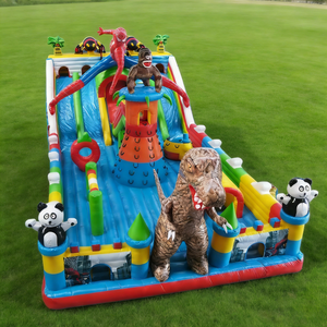 Castillo Inflable Comercial de Dinosaurios Superhéroes con Toboganes Dobles, Material de PVC, Capacidad <span class=keywords><strong>para</strong></span> 50 Personas, Cama Elástica <span class=keywords><strong>para</strong></span> Niños - Product Image 1