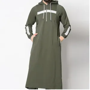 Großhandel lange thobe muslimischen-MXCHAN SJH2926 neuer Hoodie Long Style Thobe Arab Hoodie Muslim Thobe Muslim für Männer Hoodie