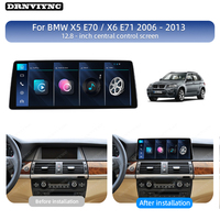 Sistema Linux de 12.8 Pulgadas y 2400*900 para BMW X5 E70 X6 E71 E72 CCC CIC, Pantalla Táctil Inalámbrica Apple CarPlay Android Auto, Estéreo para Auto