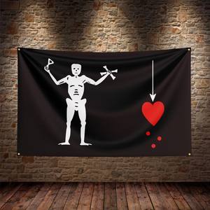 Bandera Personalizada de Fábrica Swil de 3x5 Pies con Diseño de Barbanegra Edward Teach, Impresión Digital en Poliéster para Decoración - Product Image 3