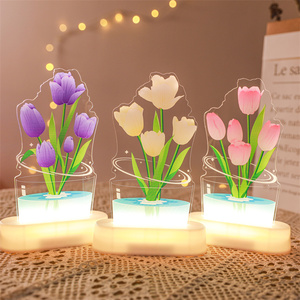 3D 개인화 된 망상 홈 데코 만화 캐릭터 어린이 선물 곰 발광 다이오드 아크릴 야간 조명 - Product Image 3