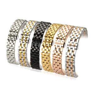 Cinque perline 18 20 22 24 mm bracciale orologio da polso in acciaio inossidabile massiccio brillante o spazzolato con sgancio rapido - Product Image 2