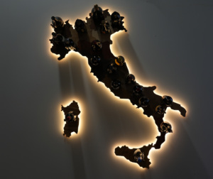 Eccellente Design italiano di alta qualità italia portabottiglie retroilluminazione luce calda decorazione domestica fatta a mano di lusso per l'esportazione - Product Image 4