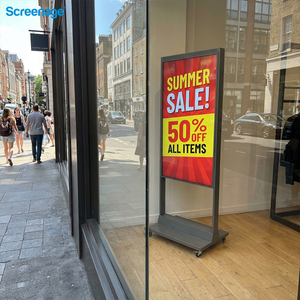 หน้าจอโฆษณาแบบพกพา <span class=keywords><strong>OLED</strong></span> ขนาด <span class=keywords><strong>42</strong></span> นิ้ว ดีไซน์ใหม่ สำหรับใช้งานภายในอาคาร เหมาะสำหรับห้างสรรพสินค้า ป้ายดิจิทัลแบบเคลื่อนย้ายได้ ตั้งพื้น รับประกัน 3 ปี - Product Image 1