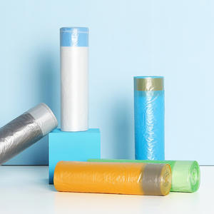 ถุงขยะแบบมีเชือกผูก ขนาด 75 แกลลอน แพ็ค 5 ใบ ผลิตจากพลาสติก PE หนาพิเศษ สีดำ สำหรับใช้ในครัวเรือน พร้อมพิมพ์โลโก้ตามสั่ง ดีไซน์แข็งแรงทนทาน - Product Image 1