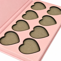 Luxuriöse Rosa Lidschatten-Palette Papierbox 8 Herzförmige Schalen Klappdeckel Make-up-Palette Pappe OEM Private Label Großhandel