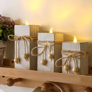 Giáng Sinh Bằng Gỗ Người Giữ Nến Nến Bàn Đám Cưới Nến Chủ Sở Hữu Trắng Trụ Cột Nến Chủ Sở Hữu Gỗ Nến Chủ Số Lượng Lớn - Product Image 4