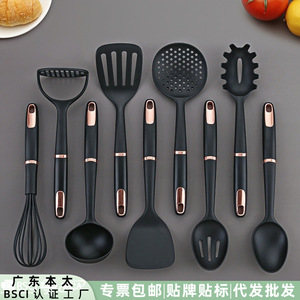 Juego de utensilios de cocina de nailon de 9 piezas, espátula antiadherente, cuchara, colador, volteador de huevos, herramientas de cocina - Product Image 4