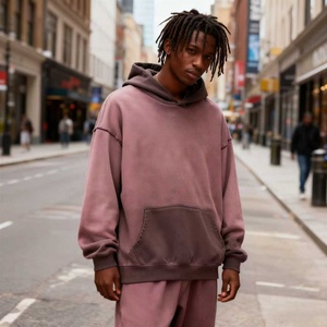 TKAN245D Vintage 100% algodón de peso pesado Streetwear Oversized Casual Drop Shoulder Acid Washed Men's Hoodie - Product Image 1