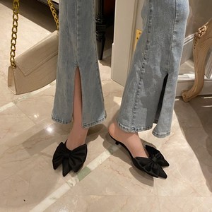 Sandales décontractées noires pour femmes printemps-automne 2025, antidérapantes, à talon haut et bout pointu, tendance et respirantes - Product Image 4