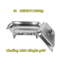 Ensemble de réchauds de buffet rectangulaires en acier inoxydable pour la restauration, chauffe-plats professionnels en gros