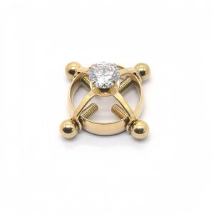 BDSM sin perforación Metal diamante venta al por mayor redondo Acero inoxidable pezón abrazaderas juguetes sexuales ajustable pezón abrazadera - Product Image 6